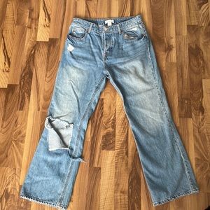 H&M straight legged jeans with distress